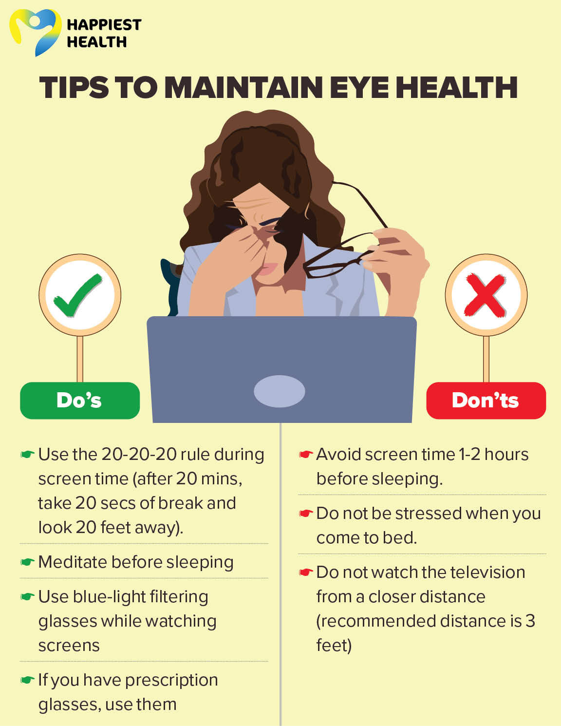 How to avoid eye strain | Happiest Health