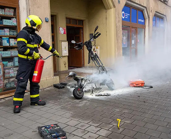 Electric bike fires in lift